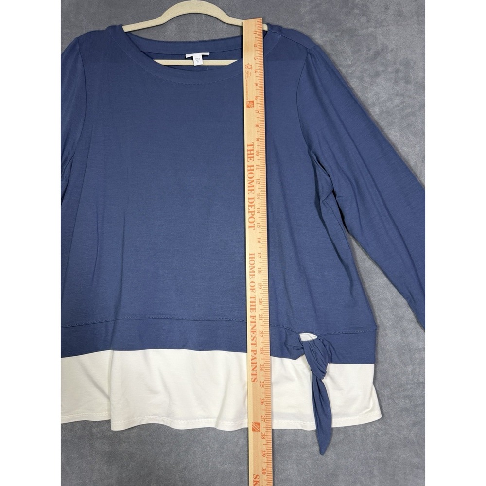 J. Jill Women's Blue White Long Sleeve Layered Top Blouse Size XL Nautical NWT - Picture 2 of 6